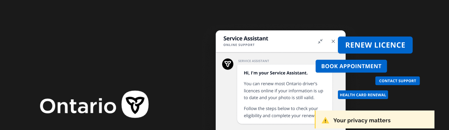 ServiceOntario chatbot banner