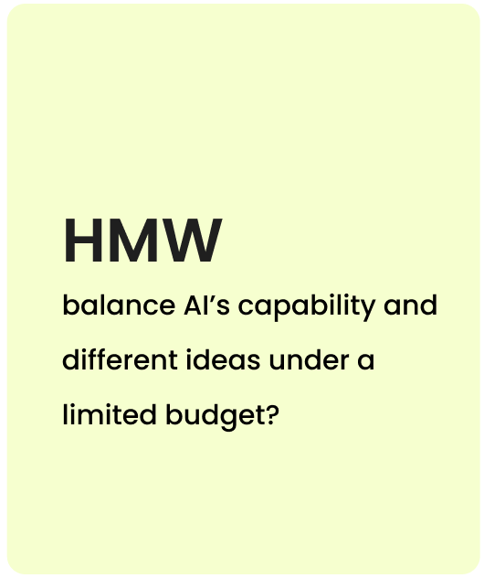 HMW: balance AI’s capability and different ideas under a limited budget?